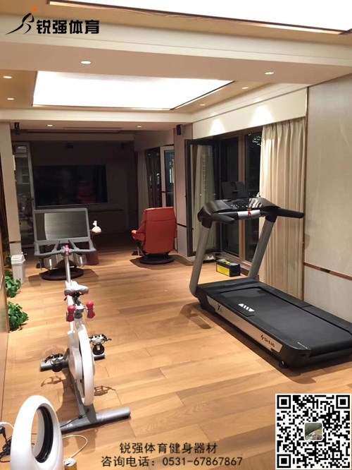 濟南某別墅區地下二層的私家健身房